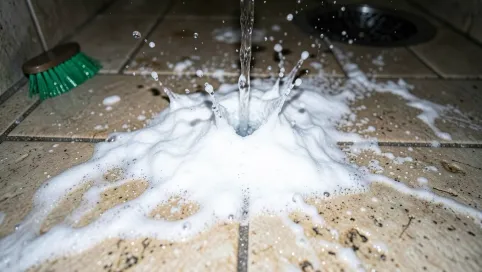 chropowate płytki pod prysznicem